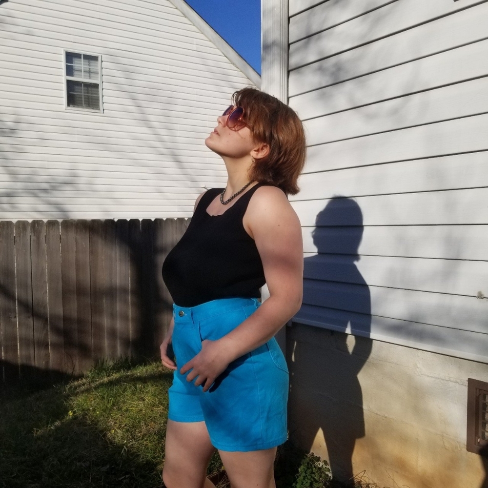 Vintage Turquoise Denim Shorts by Lee